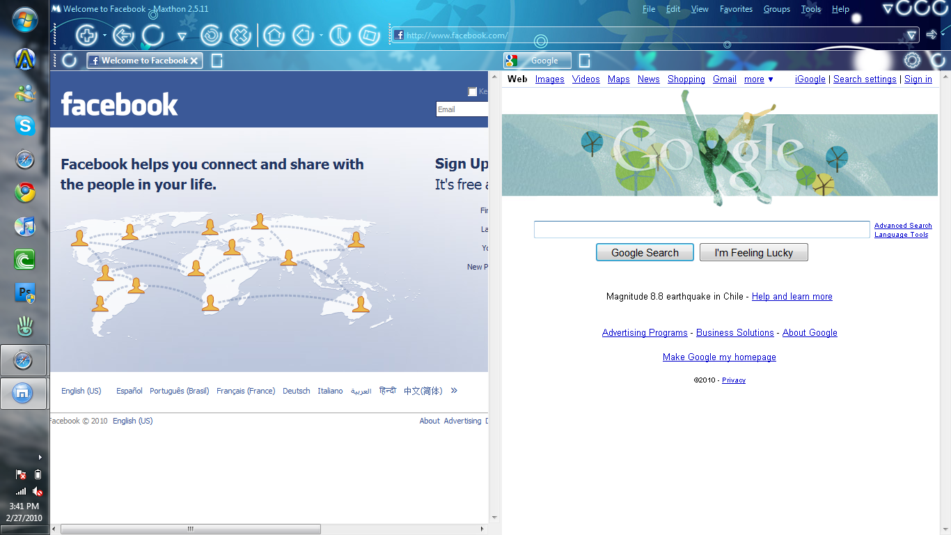 Скриншот (снимок экрана) Maxthon