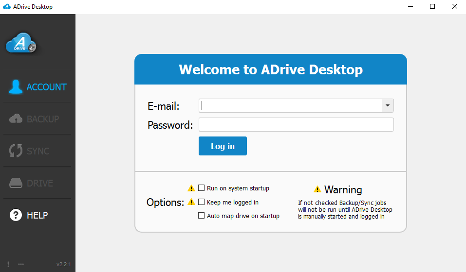 Скриншот (снимок экрана) ADrive