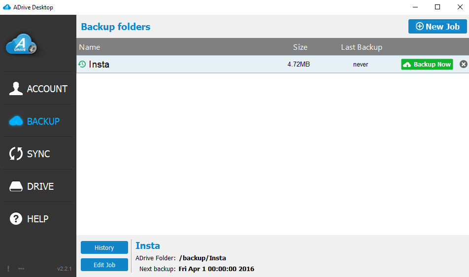Скриншот (снимок экрана) ADrive