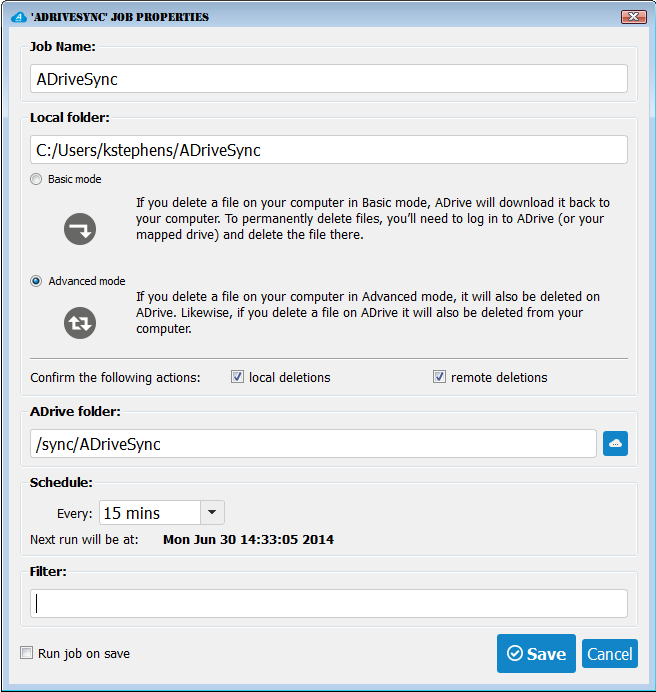 Скриншот (снимок экрана) ADrive