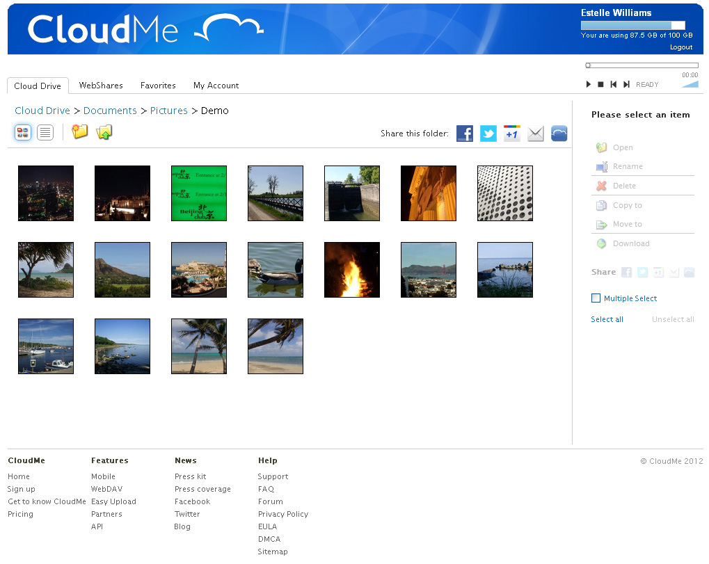 Скриншот (снимок экрана) CloudMe