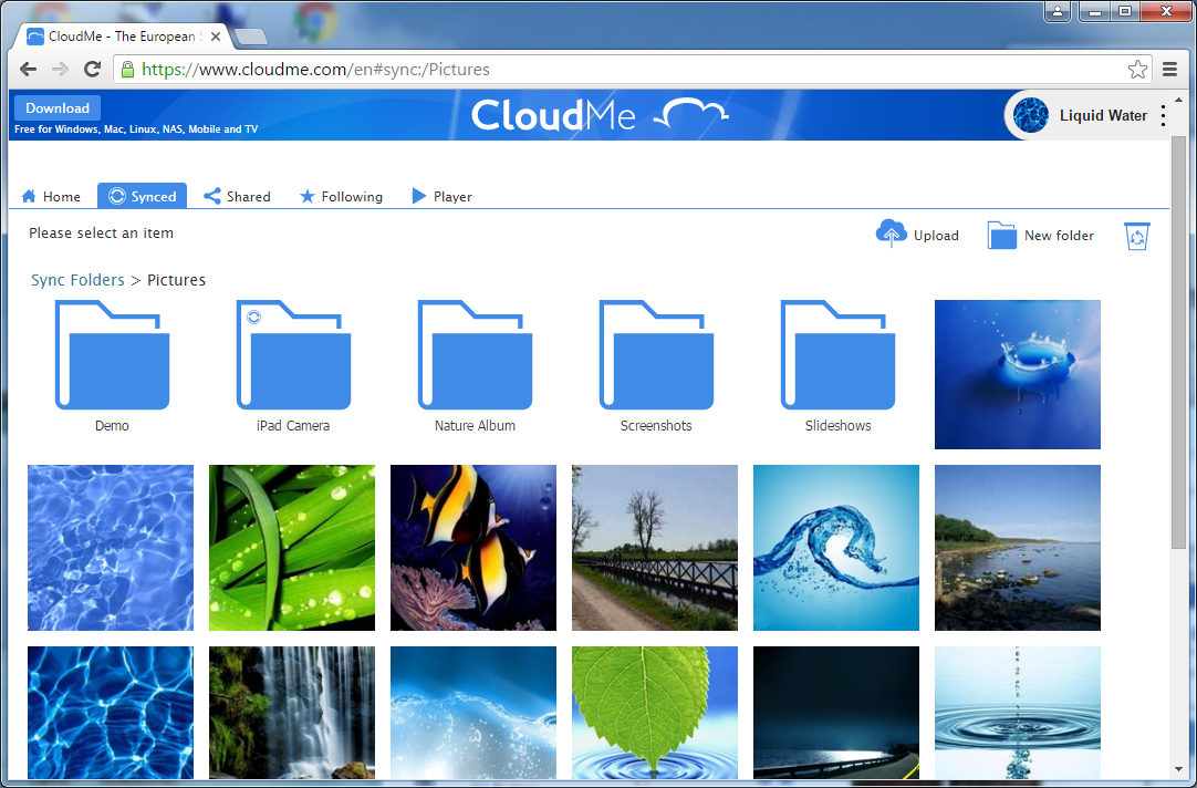 Скриншот (снимок экрана) CloudMe