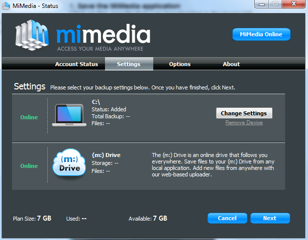 Скриншот (снимок экрана) MiMedia