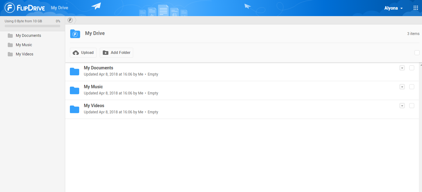 Скриншот (снимок экрана) FlipDrive