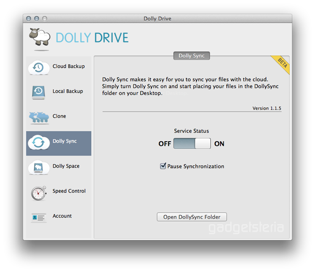 Скриншот (снимок экрана) DollyDrive