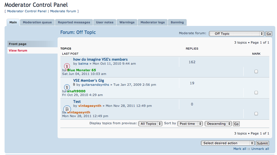 Скриншот (снимок экрана) phpBB