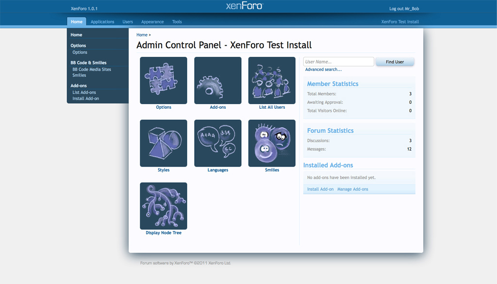 Скриншот (снимок экрана) XenForo
