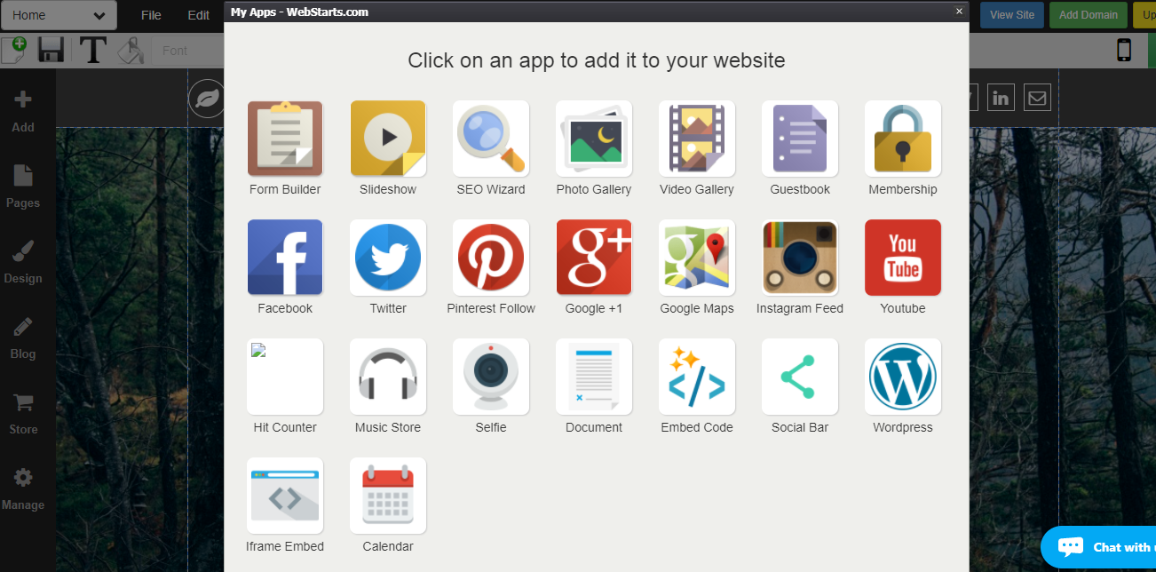 Скриншот (снимок экрана) WebStarts