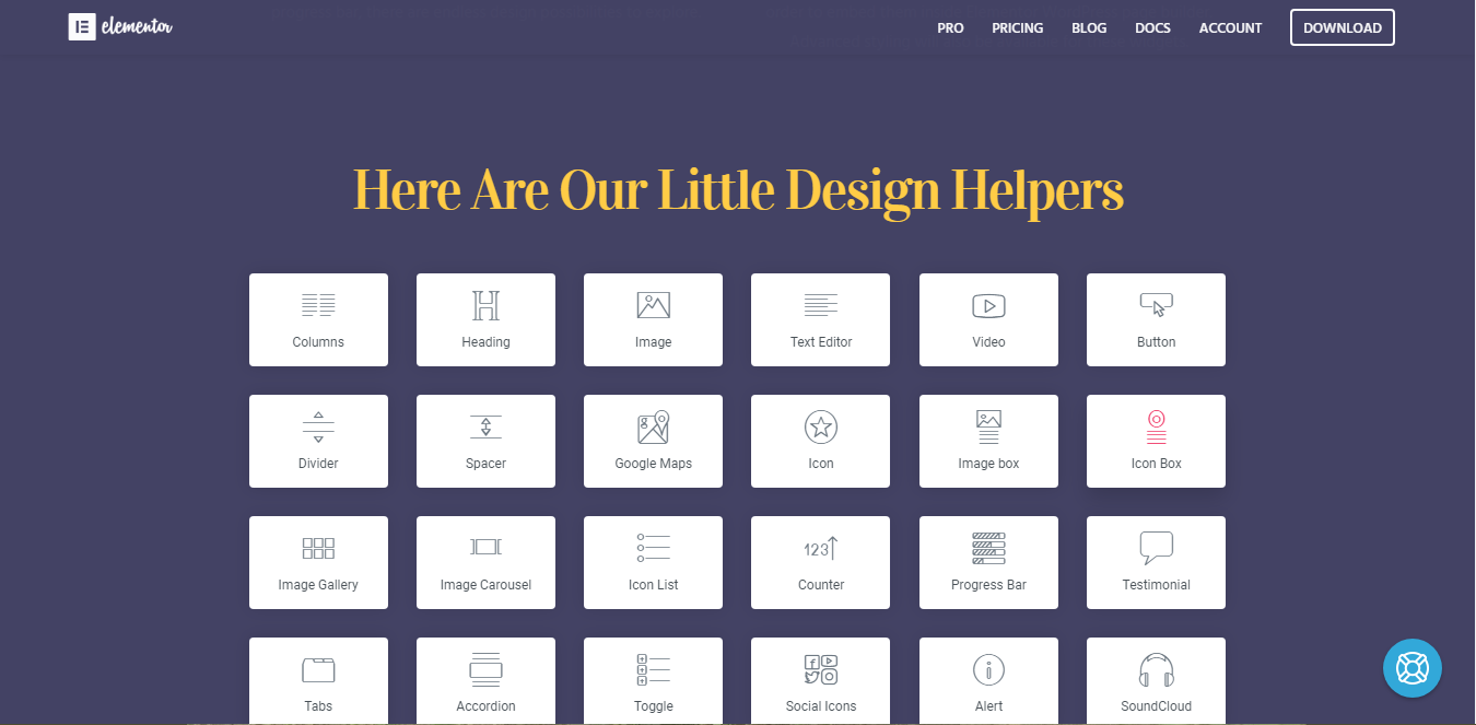 Скриншот (снимок экрана) Elementor