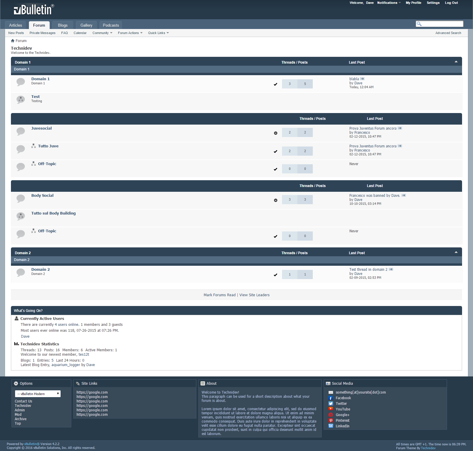 Скриншот (снимок экрана) vBulletin