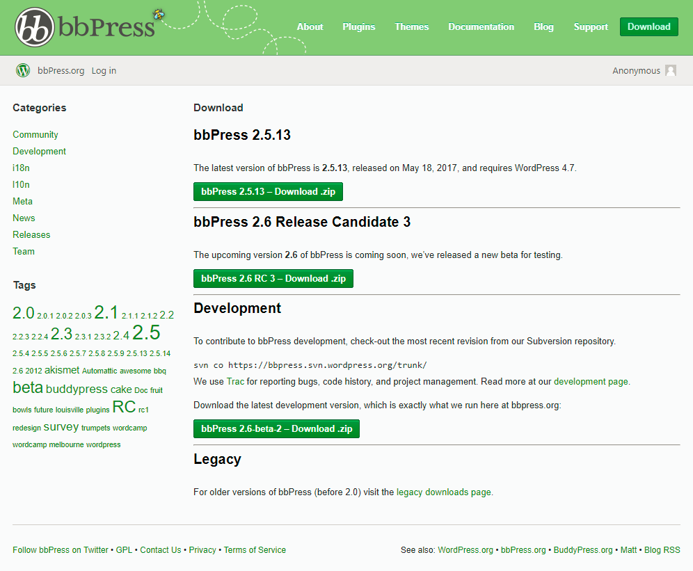 Скриншот (снимок экрана) bbPress