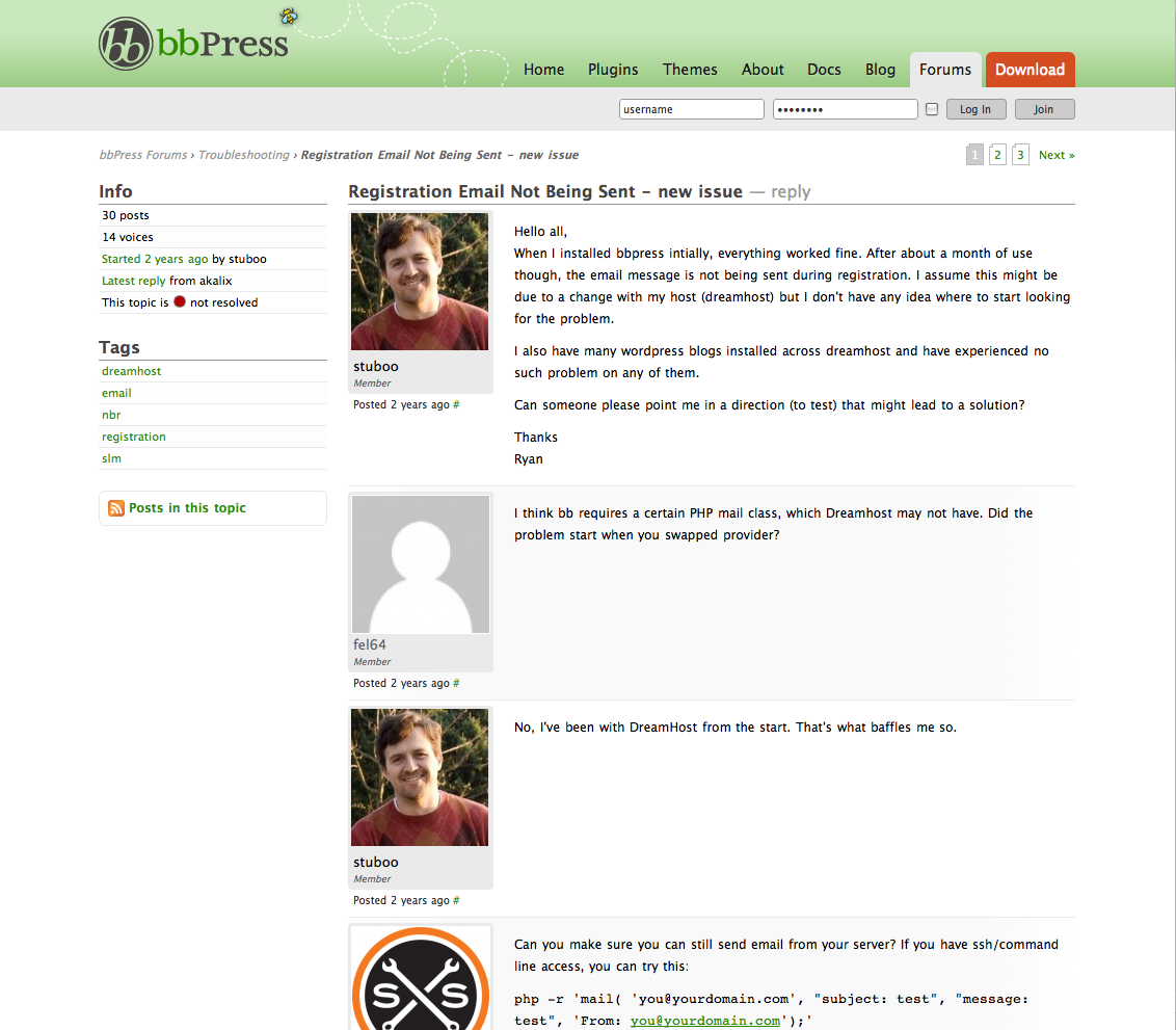 Скриншот (снимок экрана) bbPress