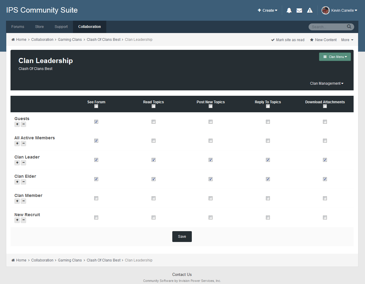 Скриншот (снимок экрана) Invision Power Board