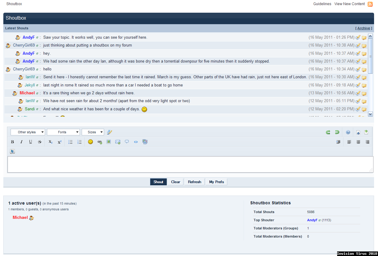 Скриншот (снимок экрана) Invision Power Board