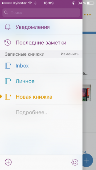 Скриншот (снимок экрана) Onenote