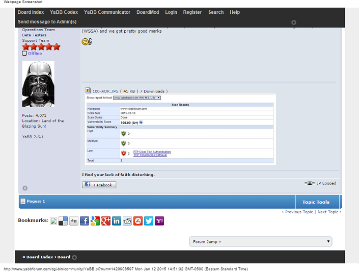 Скриншот (снимок экрана) YaBB
