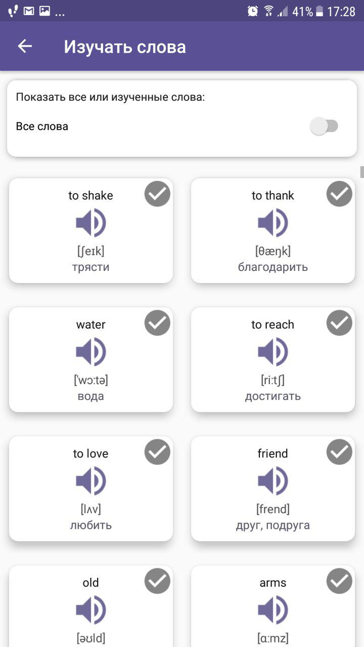 Скриншот (снимок экрана) Английский разговорник