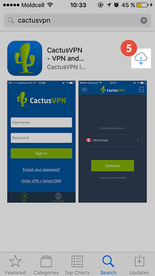 Скриншот (снимок экрана) CactusVPN