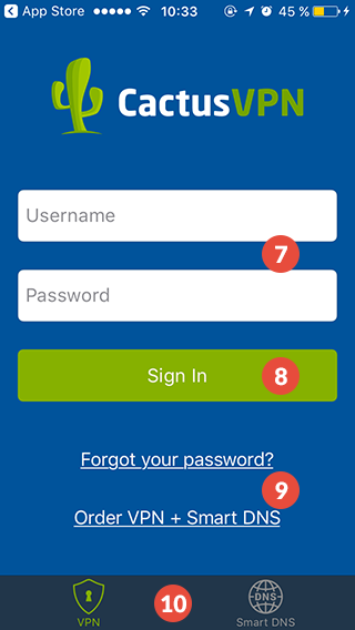 Скриншот (снимок экрана) CactusVPN