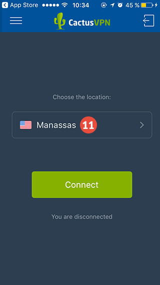 Скриншот (снимок экрана) CactusVPN