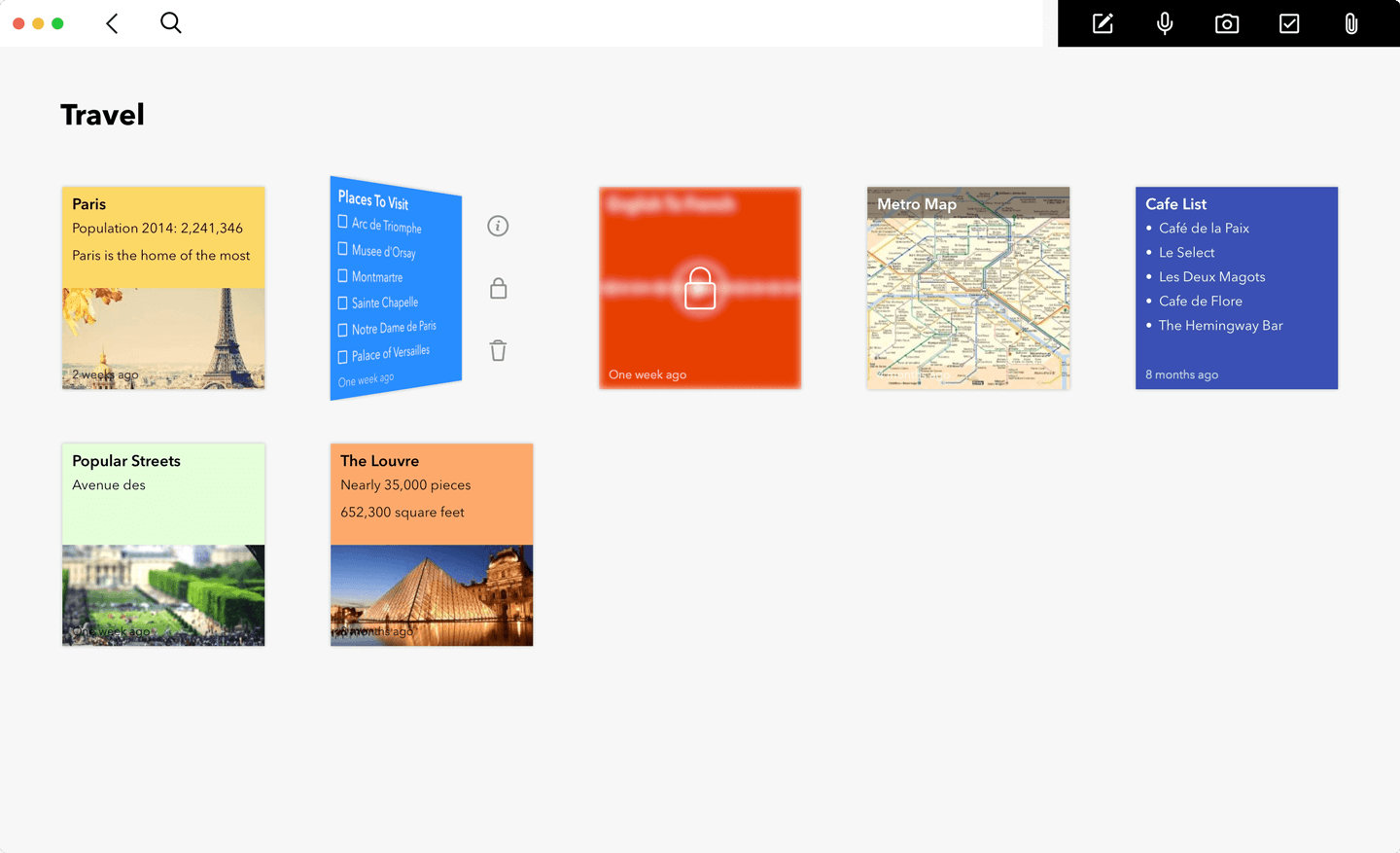Скриншот (снимок экрана) Zoho Notebook