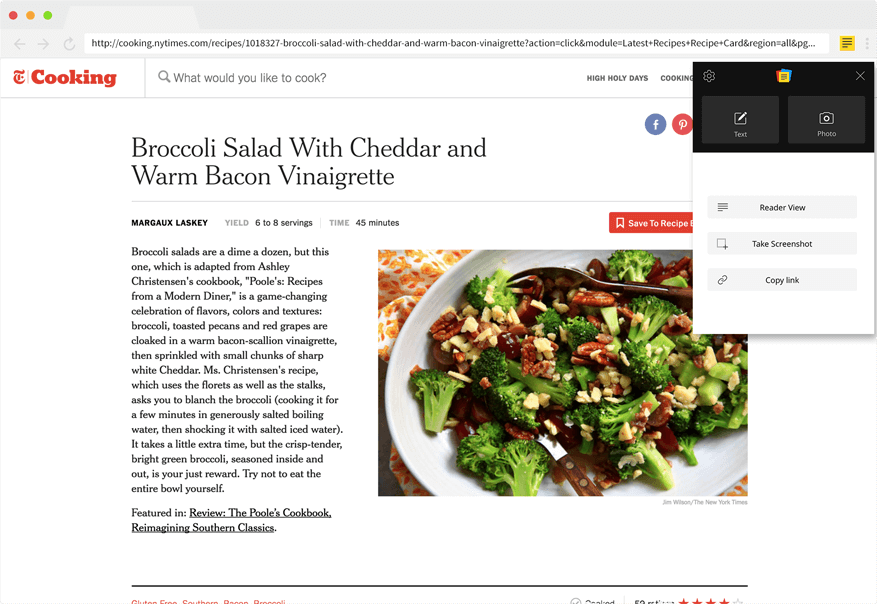 Скриншот (снимок экрана) Zoho Notebook