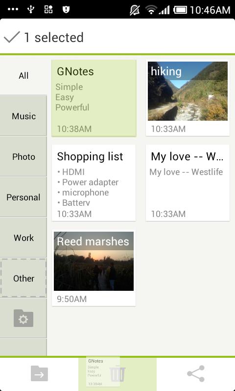 Скриншот (снимок экрана) Gnote