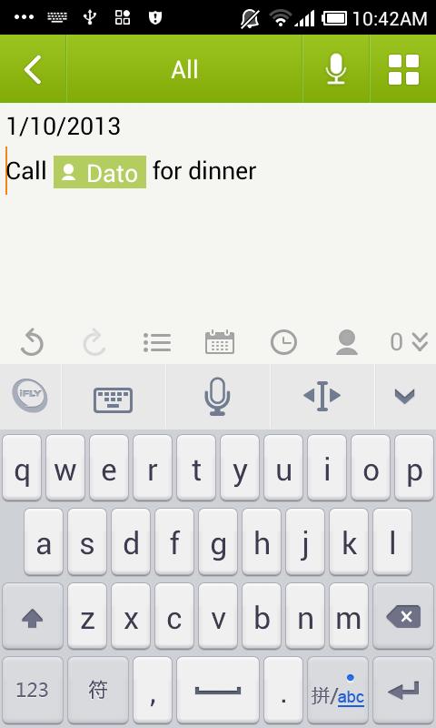 Скриншот (снимок экрана) Gnote