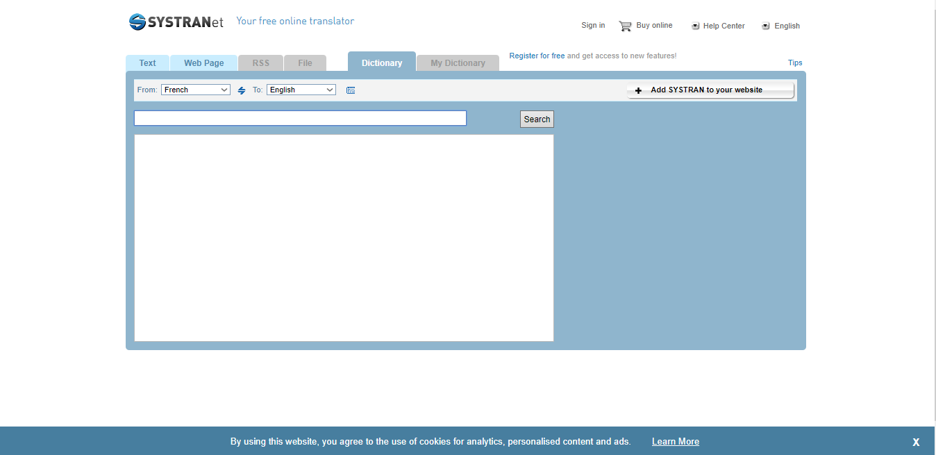 Скриншот (снимок экрана) SYSTRANet