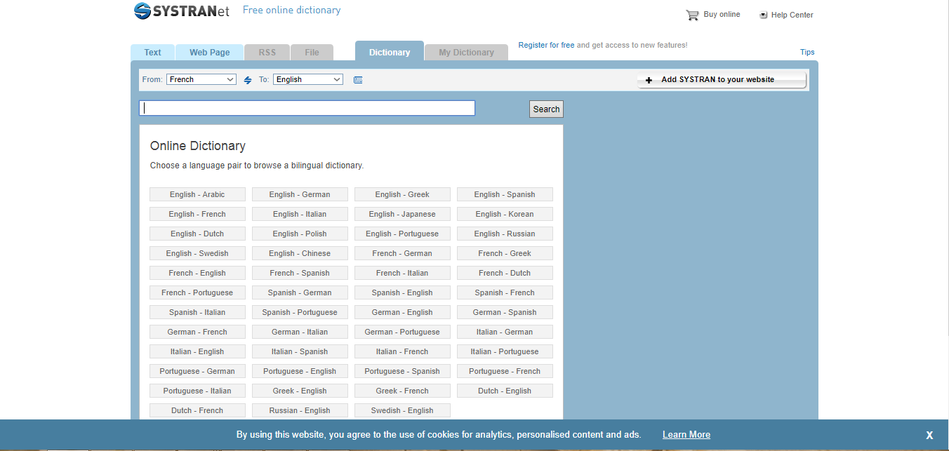 Скриншот (снимок экрана) SYSTRANet