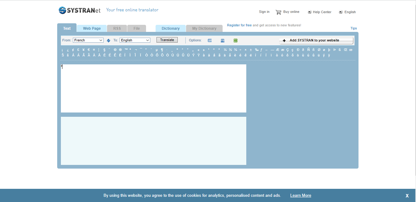 Скриншот (снимок экрана) SYSTRANet