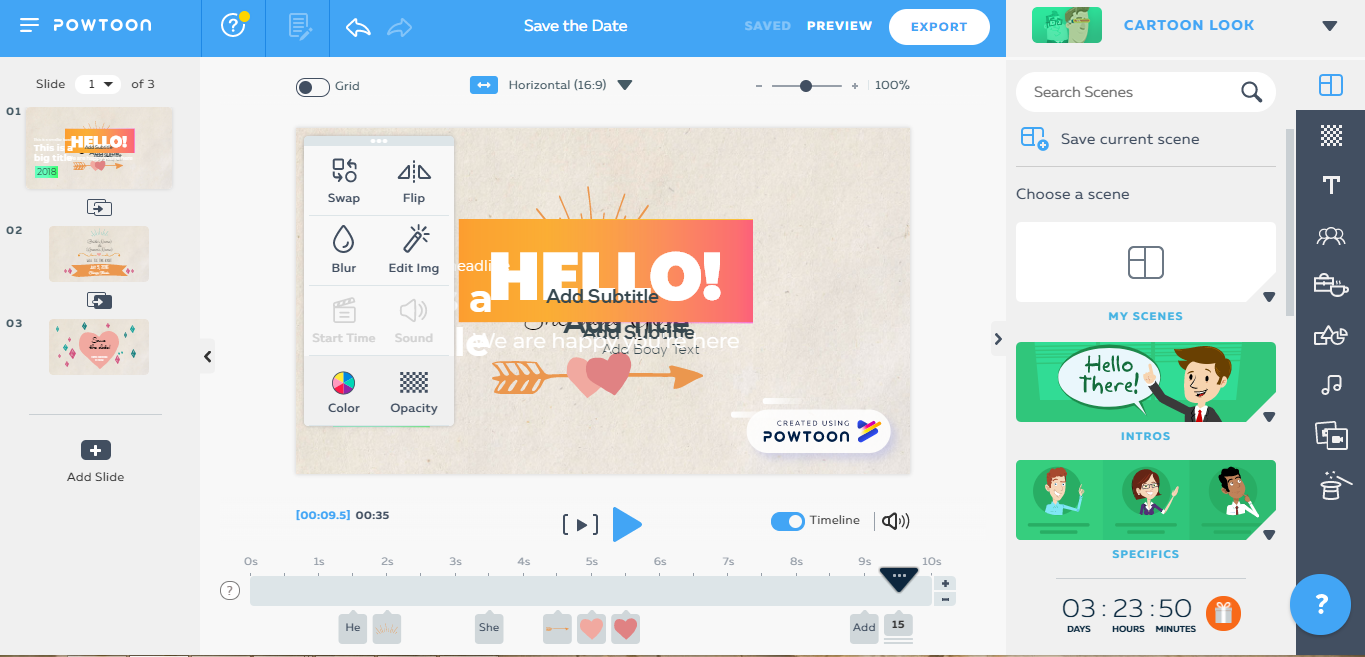 Скриншот (снимок экрана) PowToon