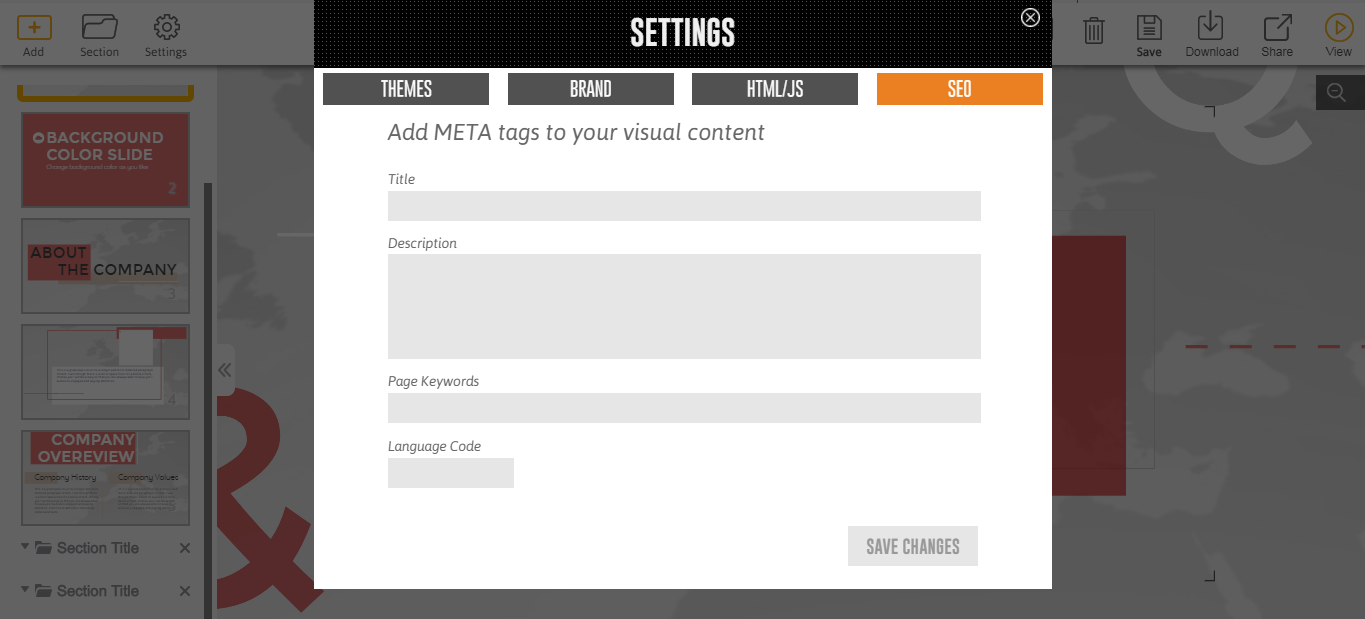Скриншот (снимок экрана) Emaze