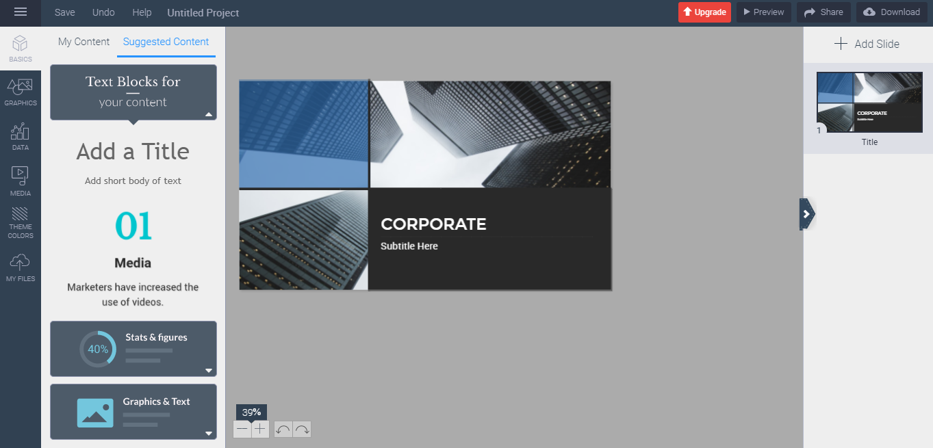 Скриншот (снимок экрана) Visme