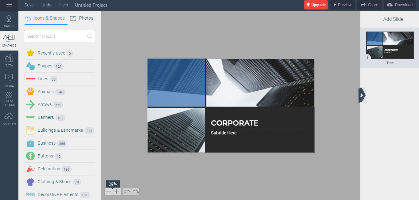 Скриншот (снимок экрана) Visme