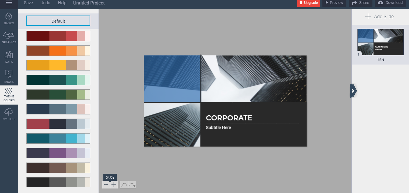 Скриншот (снимок экрана) Visme