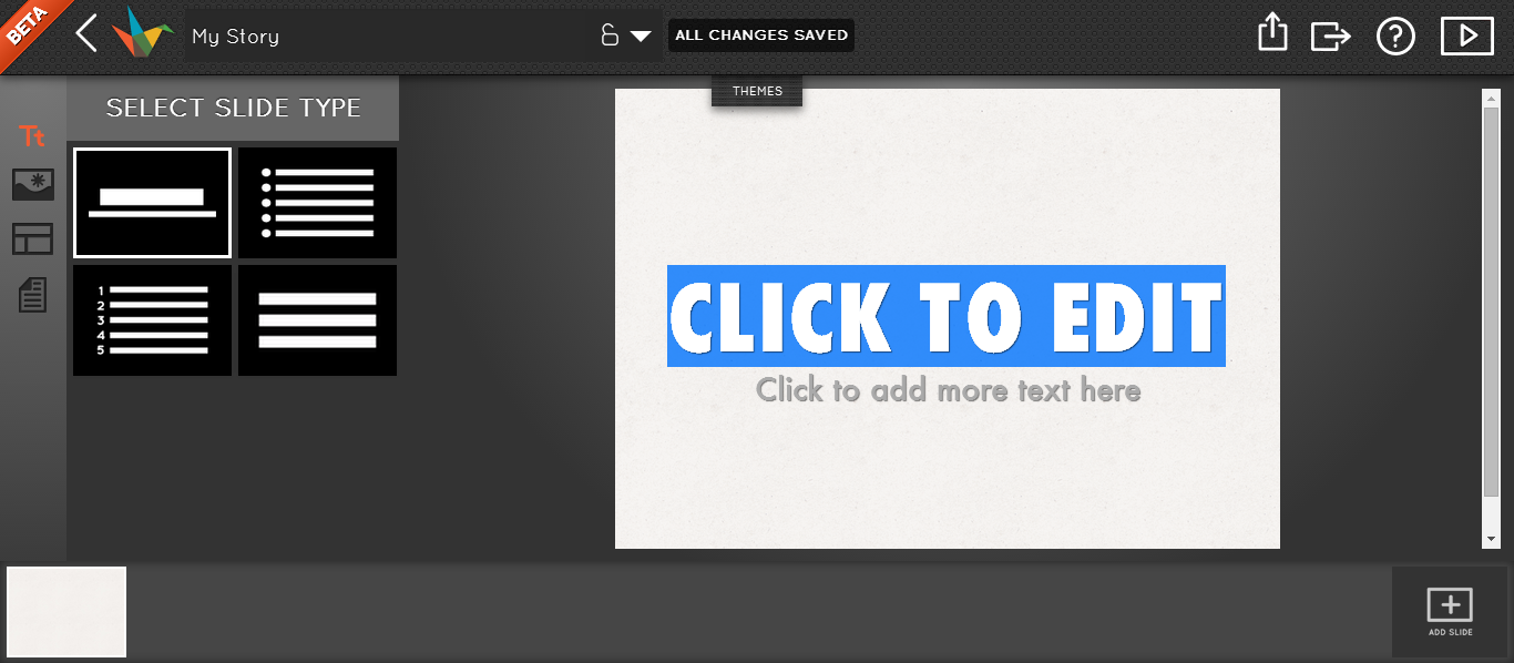 Скриншот (снимок экрана) Haiku Deck