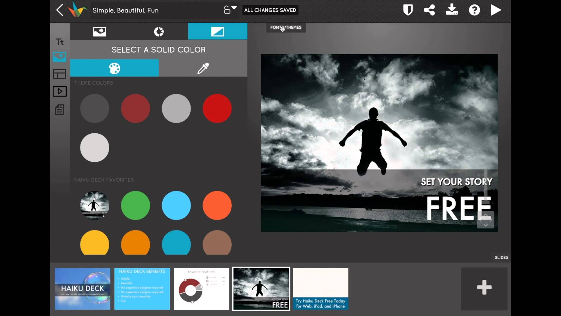 Скриншот (снимок экрана) Haiku Deck