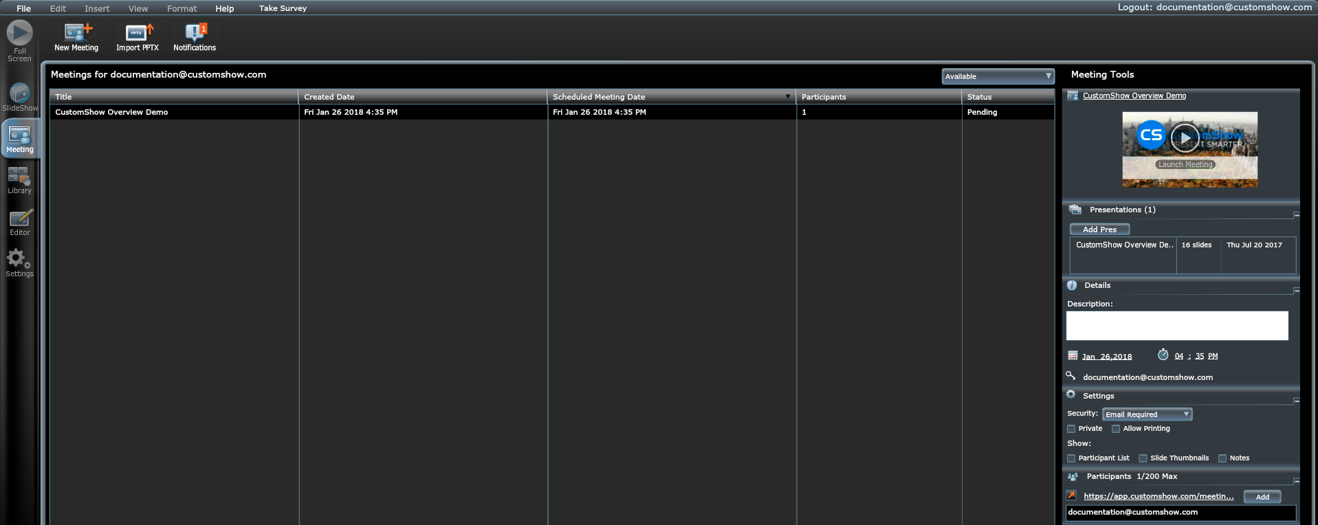 Скриншот (снимок экрана) CustomShow