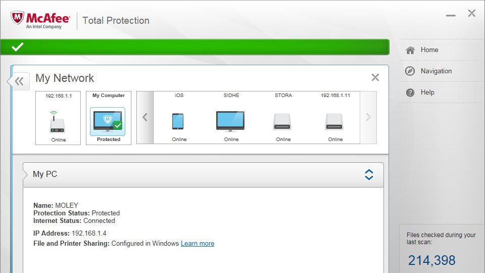 Скриншот (снимок экрана) McAfee Total Protection