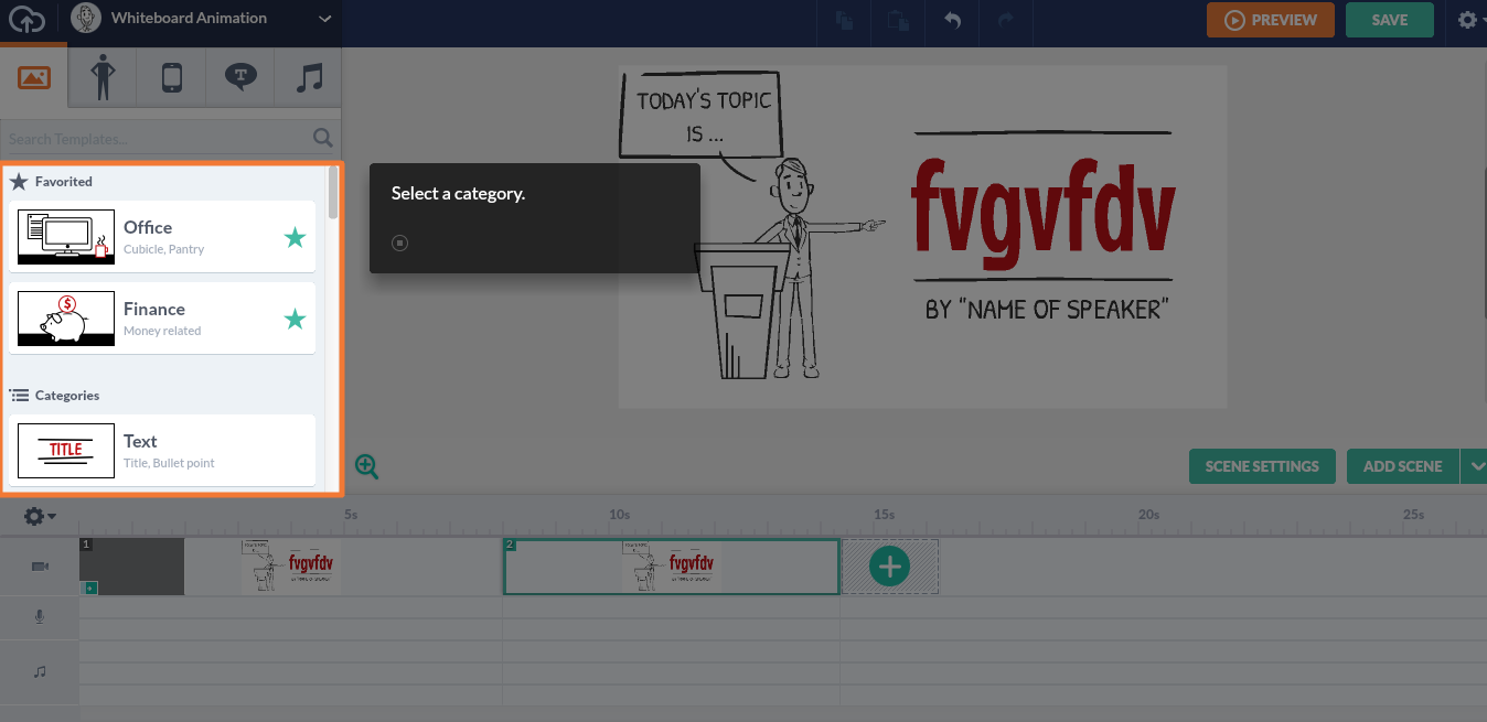 Скриншот (снимок экрана) Vyond (ex GoAnimate)