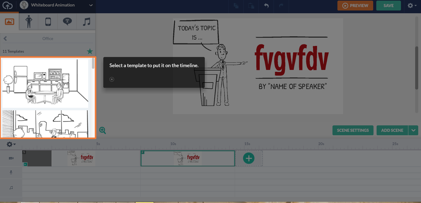 Скриншот (снимок экрана) Vyond (ex GoAnimate)