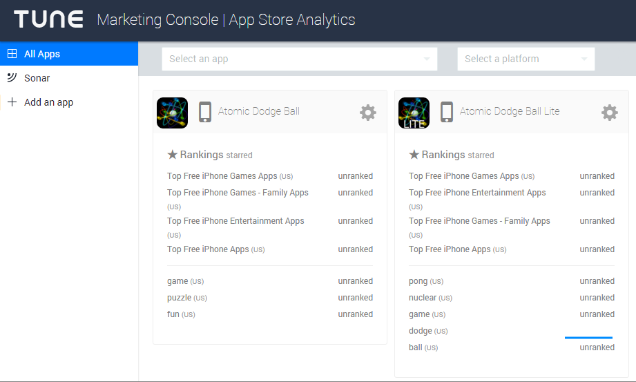 Скриншот (снимок экрана) TUNE