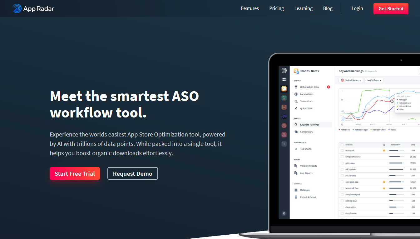 Скриншот (снимок экрана) App Radar