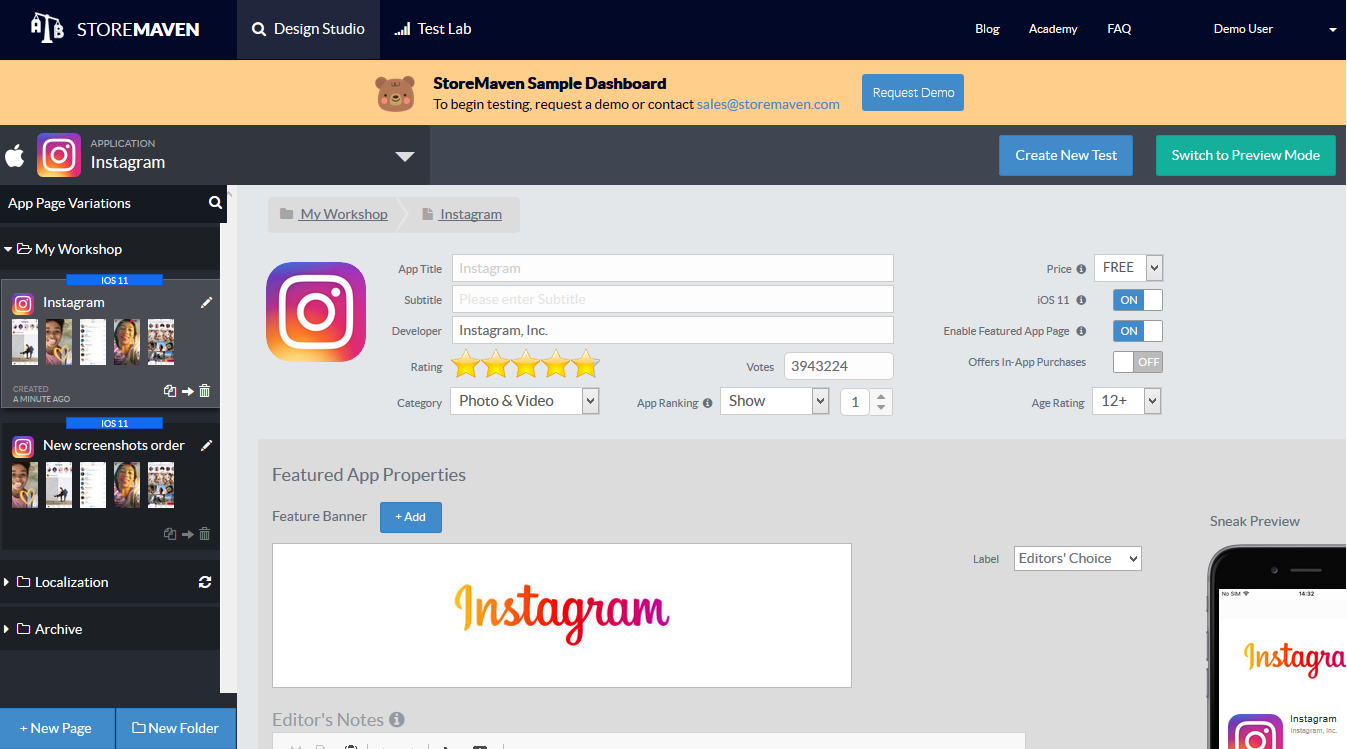 Скриншот (снимок экрана) Storemaven