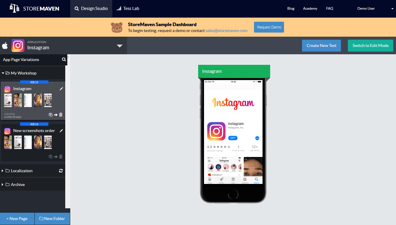 Скриншот (снимок экрана) Storemaven