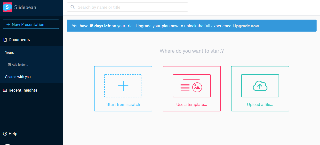 Скриншот (снимок экрана) Slidebean
