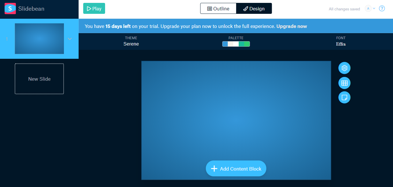 Скриншот (снимок экрана) Slidebean
