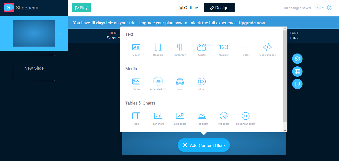 Скриншот (снимок экрана) Slidebean
