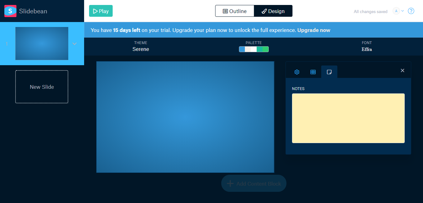 Скриншот (снимок экрана) Slidebean
